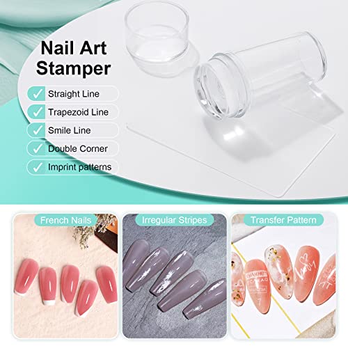 Clear Jelly Nail Art Stamper with Acrylic Scraper and Spare Head Kit