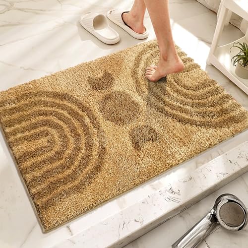 Boho Bathroom Rug - Non-Slip Microfiber Mat, 16x24 inch