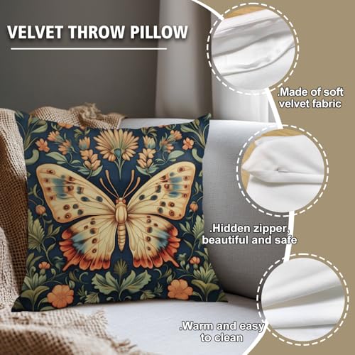 YOU FOUND ME Butterfly Floral Throw Pillow Cover Vintage Farmhouse Cushion 18x18