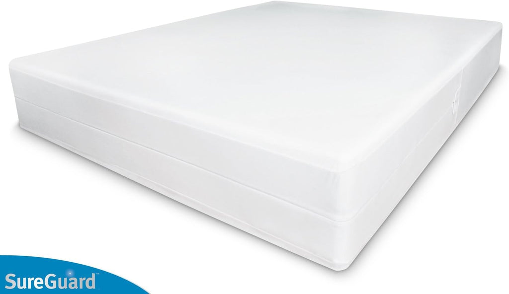 SureGuard Queen Size Box Spring Encasement - 100% Waterproof & Bed Bug Proof | Hypoallergenic Zippered Cover