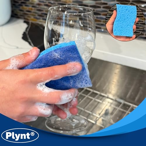 Plynt Non-Scratch Scrub Sponges for Dishes & Kitchen - 12 Pack