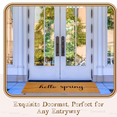 Hello Spring Long Doormat 48x16 Inch, Non-Slip PVC Entrance Mat - Yellow