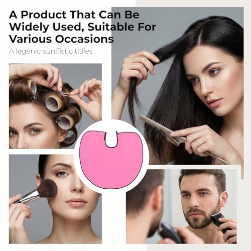 Short Pink Makeup and Hair Dye Cape for Salon and Home Use