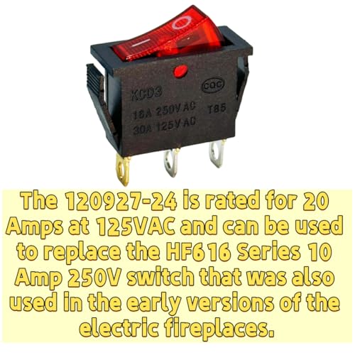 120927-24 Lighted Rocker Switch 4-Pack for Electric Fireplaces