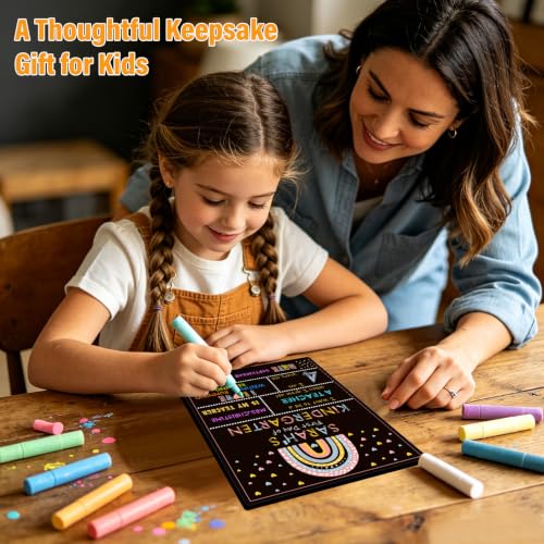 Boho Rainbow First Day of School Sign - Reusable Double-Sided Milestone Board