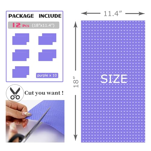 8Pcs Refrigerator Liners - Washable EVA Fridge Shelf Mats (Purple)