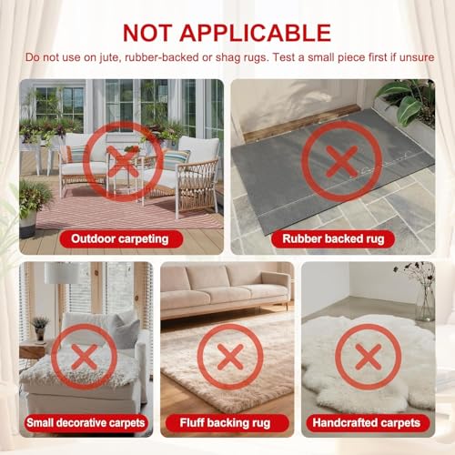 12Pcs Rug Grippers Set - Non-Slip Carpet Tape & Corner Pads for Hardwood & Tile Floors