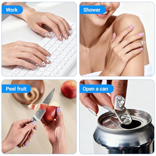 Ayzylpth 900 Pcs Clear Nail Glue Tabs - Waterproof Reusable False Nail Adhesive Stickers