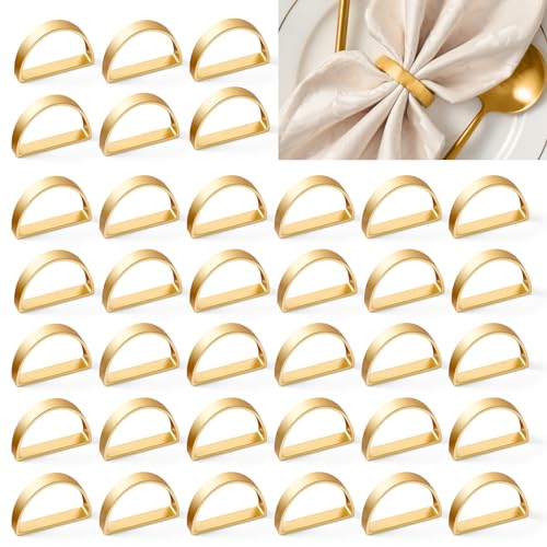Matte Gold Semicircle Napkin Rings Set of 200 for Holiday & Everyday Dining