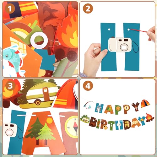 Camping Birthday Banner - Happy Birthday Party Decorations