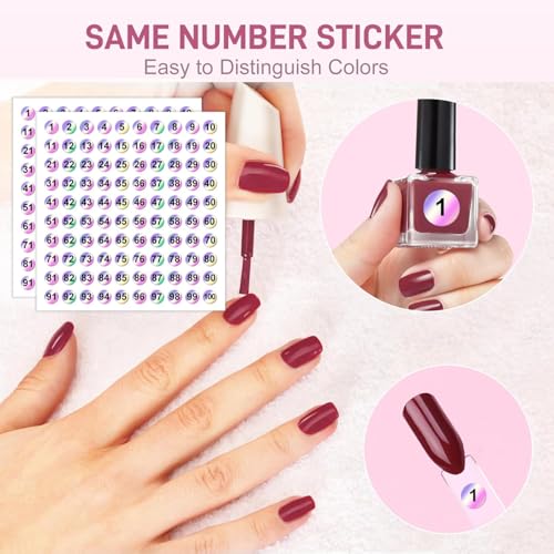 Nail Color Swatch Sticks 50PCS Clear Fan Display Tips With Ring