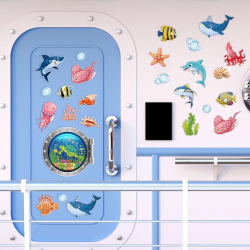 24 Pcs Ocean Sea Animal Door Magnets - Fish, Turtles, Sharks
