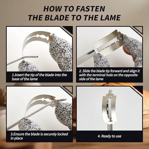 Bread Lame Scoring Tool with 10 Razor Blades for Artisan Baking