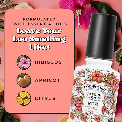 Poo-Pourri Tropical Hibiscus Toilet Spray - 2 Fl Oz, Odor Eliminator