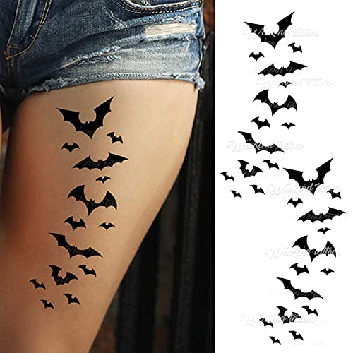 Bat Halloween Temporary Tattoos Waterproof Body Art Stickers for Adults