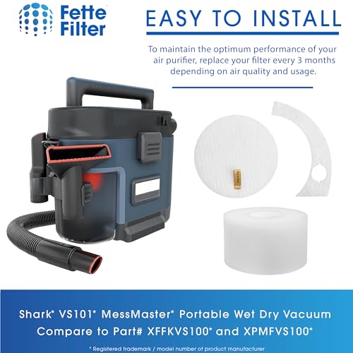 Foam Filter Kit for Shark VS101 MessMaster Wet Dry Vacuum - 6 Pack