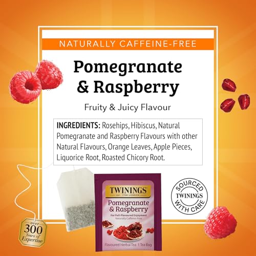 Twinings Pomegranate & Raspberry Herbal Tea Bags, 20 Count