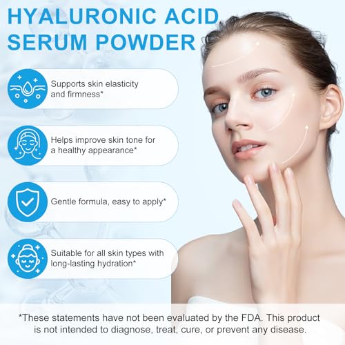 IFUDOIT Hyaluronic Acid Powder for DIY Skincare & Face Serums 4.23 Oz