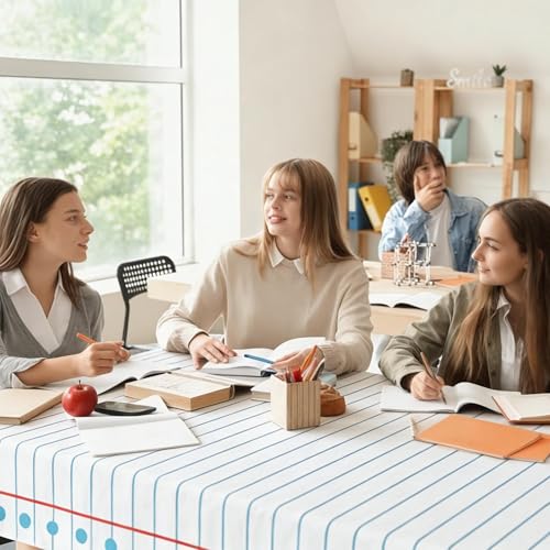 Notebook Back to School Tablecloth Roll - 100ft x 54in Disposable Cover