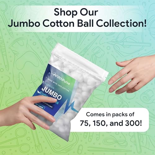 FifthPulse Premium 100% Cotton Balls for Face, Makeup & Skincare - 75 Count
