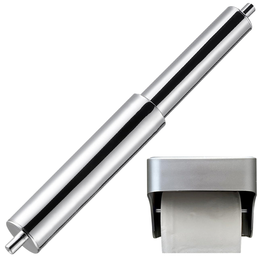 VOSAREA Universal Plastic Toilet Paper Roller, Silver Toilet Paper Roller Rod Spring Loaded Replacement Insert for Bathroom