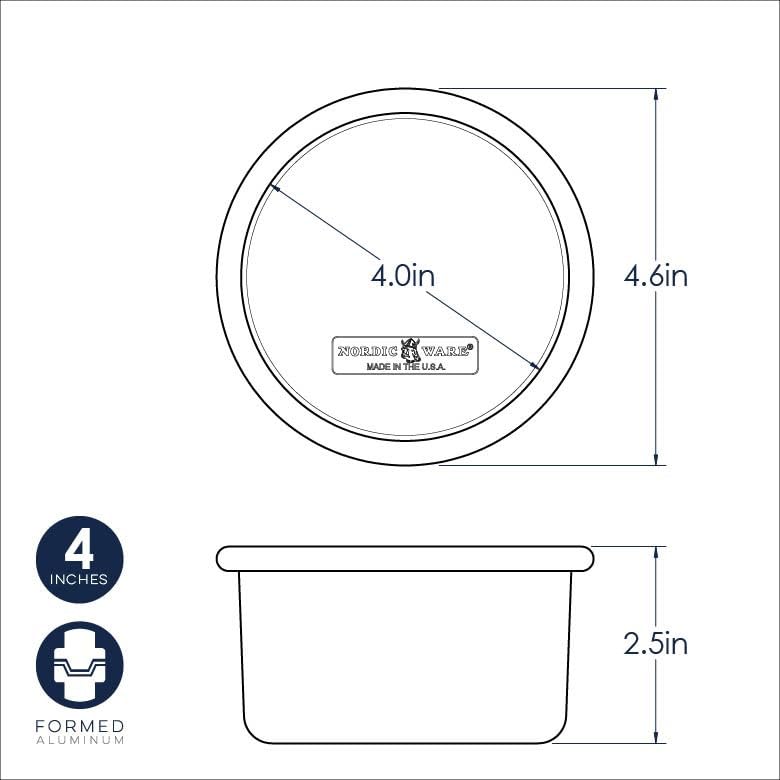 Nordic Ware 4-Inch Natural Aluminum Round Cake Pan - Professional Baking Pan