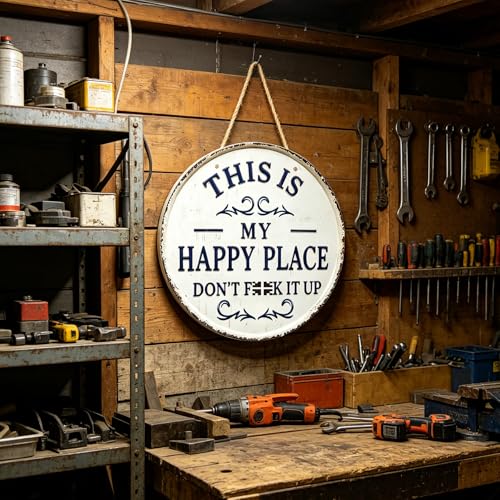 This Is My Happy Place Don'T F It Up Funny Metal Wall Art Signs