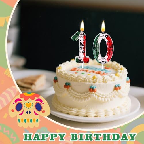 Mexican Birthday Candles - Fiesta Cake Toppers for Ages 0-100