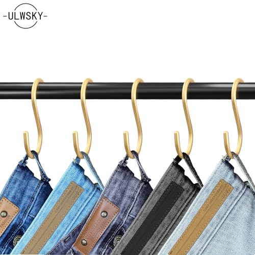 10-Pack Gold S Hooks - Heavy Duty Aluminum Utility Hooks for Storage
