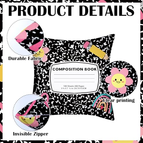 Back to School Notebook Throw Pillow Covers - Set of 2, 18" x 18"
