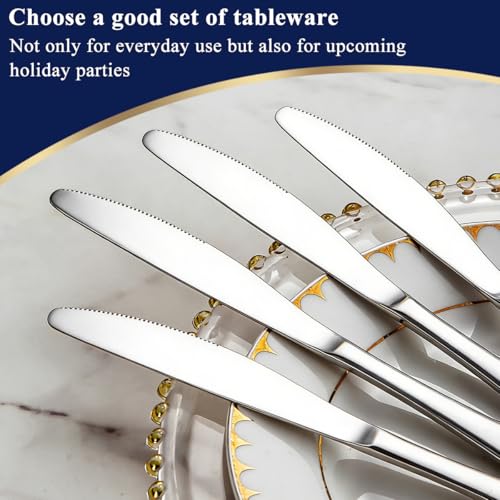 Berglander Stainless Steel Dinner Knives - 4-Piece Set for Dining