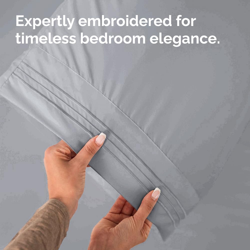 Skiennix Standard Pillow Cases Set of 2 - Soft Hotel Quality & Wrinkle-Free - Steel Blue Color