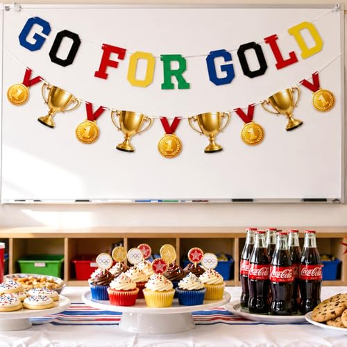 Pre-Strung Go for Gold Soccer Banner Garland for Party Decor