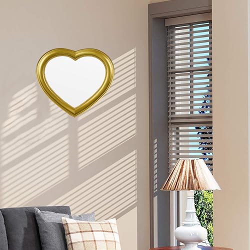 Heart Shaped Mirror - Romantic Gold Wall Decor, 12.6x11in