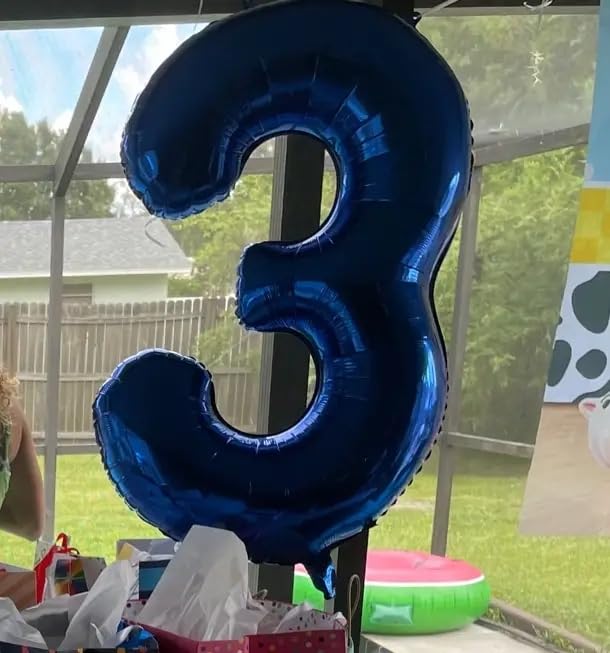 40-Inch Blue Number 3 Balloon - Jumbo Birthday Decoration