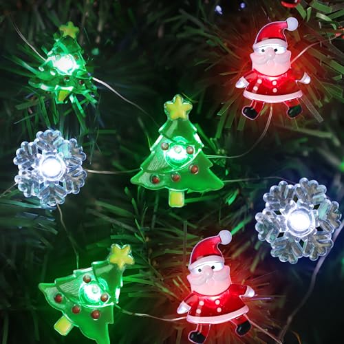 Christmas String Lights 10 FT 30 LED Battery Operated Fairy Lights with Red Green White Variations