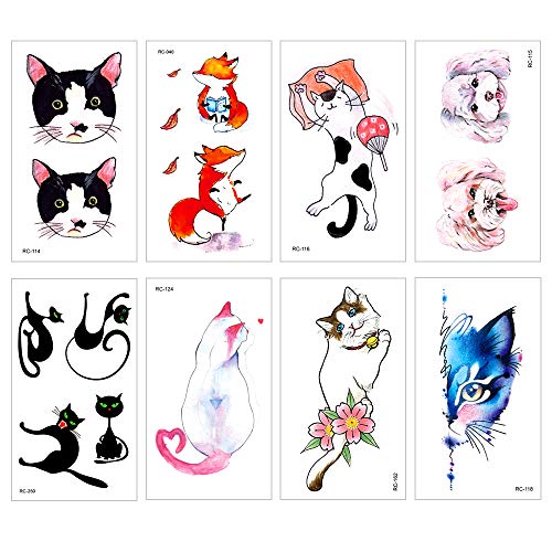 PHOGARY 90 Pcs Kids Temporary Tattoos - 34 Sheets Cute Animal Body Art