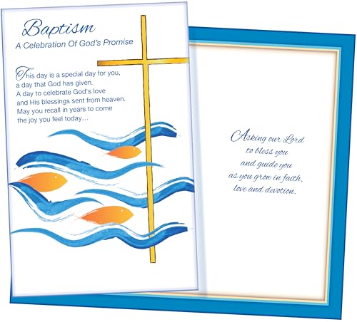 Baptism Card with Envelope - Made in USA - 5" x 7.75"