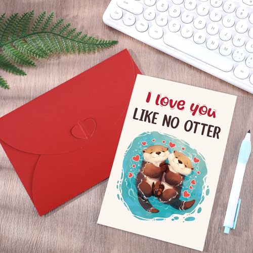 Cute Otter Anniversary Card with Envelope - Funny Greeting Card
