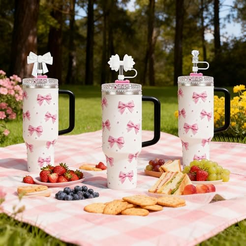 Diamond & Bow Silicone Straw Toppers for Stanley Cup 30/40oz