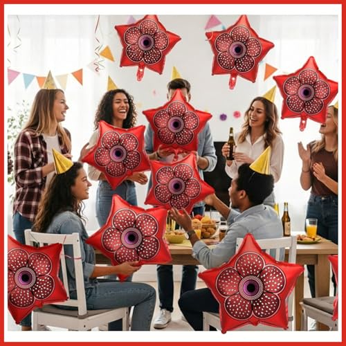 Vertintong Red Mystery Theme Party Balloons - 12 pcs 18 Inch Foil Decorations