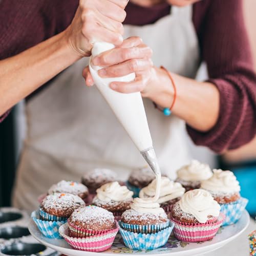 Dimeho 7-Piece Round Hole Piping Tips Set - Stainless Steel Frosting Nozzles