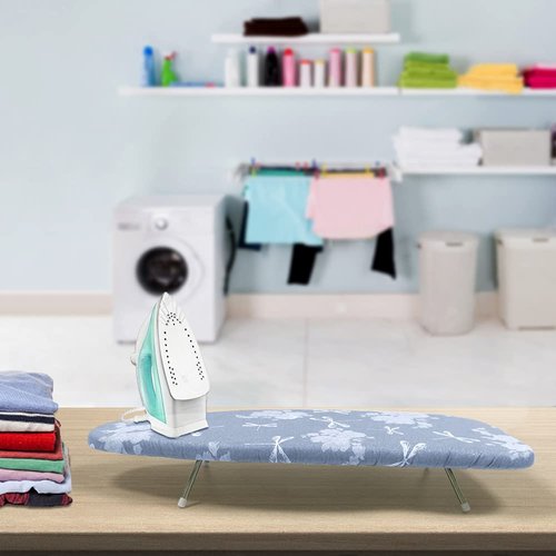 Duwee 12"x29"Table top Ironing Board with Thicken Felt Padding, Heat Resistant Cover,Stainless Steel Legs