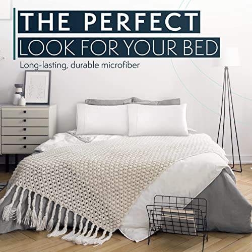 Microfiber Pillow Cases Set of 2 - Soft & Breathable for Standard/King Size