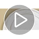 Farmhouse White Christmas Charger Plates Set of 6 - 13 Inch Beaded Plastic Dinnerware