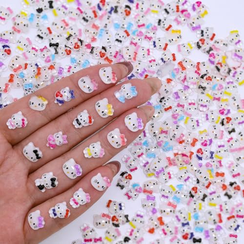 60Pcs Cute Nail Rhinestones Mixed Cartoon Resin Gems Flatback Charms