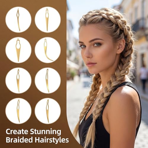 Tucnoeu 8pcs Interlocking Tool for Locs, Sisterlock Retighten Tool Bent-Hook Needle