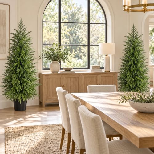 2Pack 5FT Artificial Norfolk Pine Tree - Indoor & Outdoor Decor