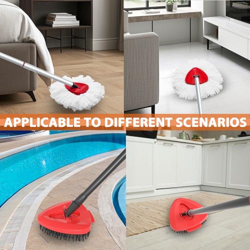 Fatmass Spin Mop Replacement Heads & Scrubber Brush Set for O-Cedar EasyWring