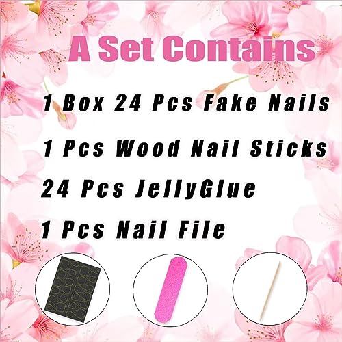 Gothic Press On Nails Medium Almond Y2K False Nails with Bow Design